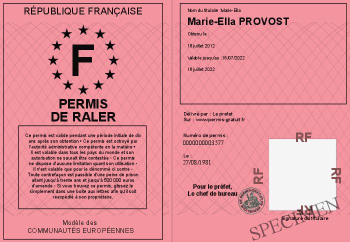 RÃ©sultat de recherche d'images pour "permis Ã  rÃ¢ler"
